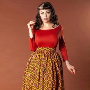 Pinup Girl Clothing Sabrina Top in Rust (2018)